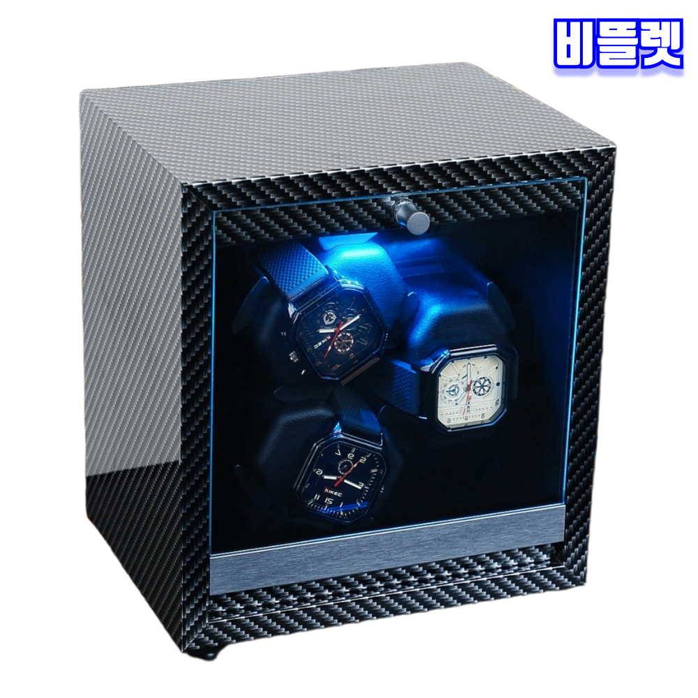 비뜰렛 워치와인더 3구 시계보관함 오토매틱시계와인더 USB 무소음 자동 회전 - 상품 이미지