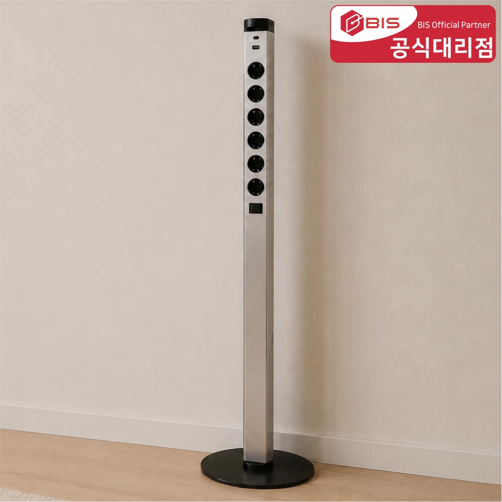 BIS 멀티콘센트 테이블 스탠드 6구 콘센트 USB 고속충전 멀티탭 MM602-1000-ST - 상품 이미지