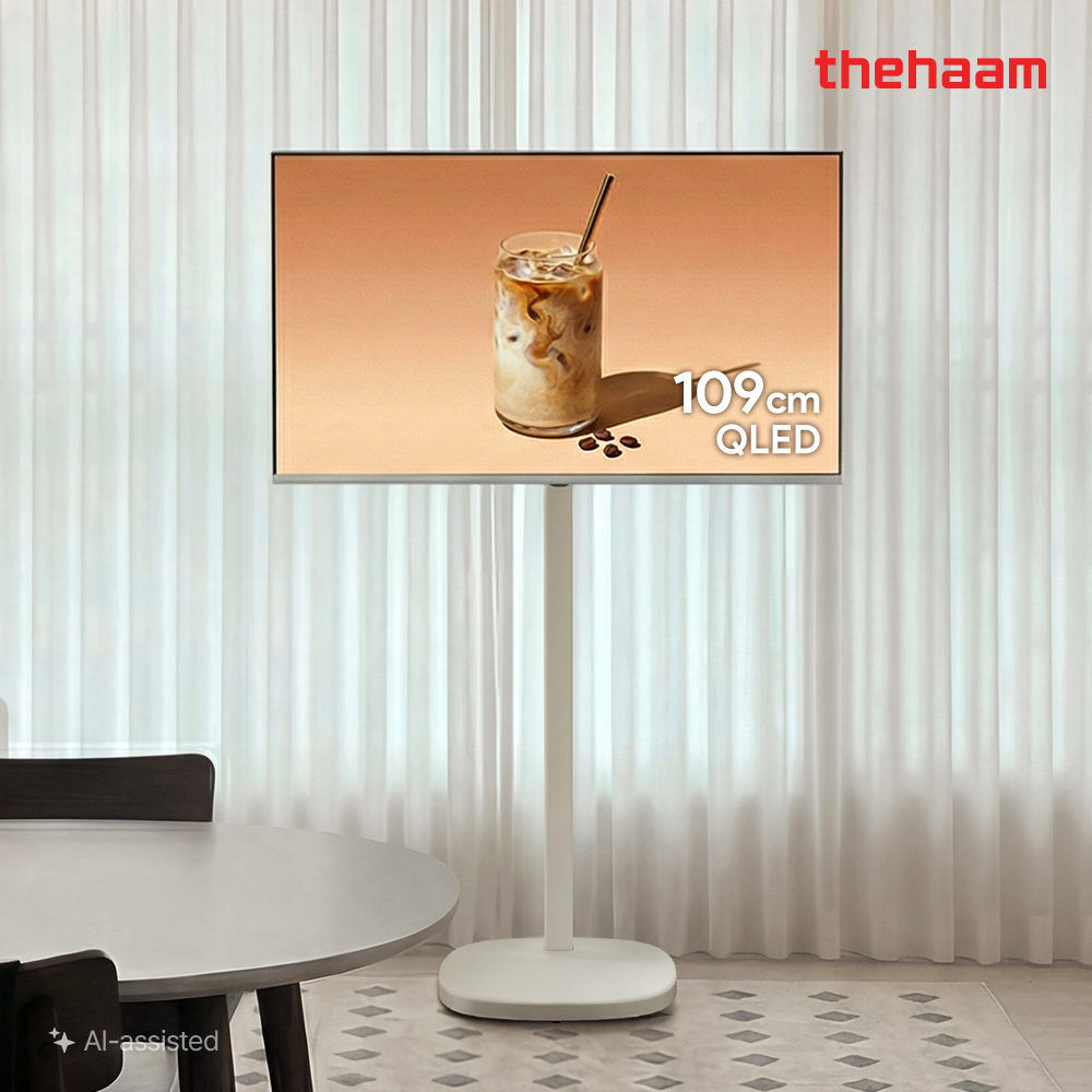 더함 삼탠바이미 스마트 QLED 109cm(43인치), 큐브, 이동식 스탠드