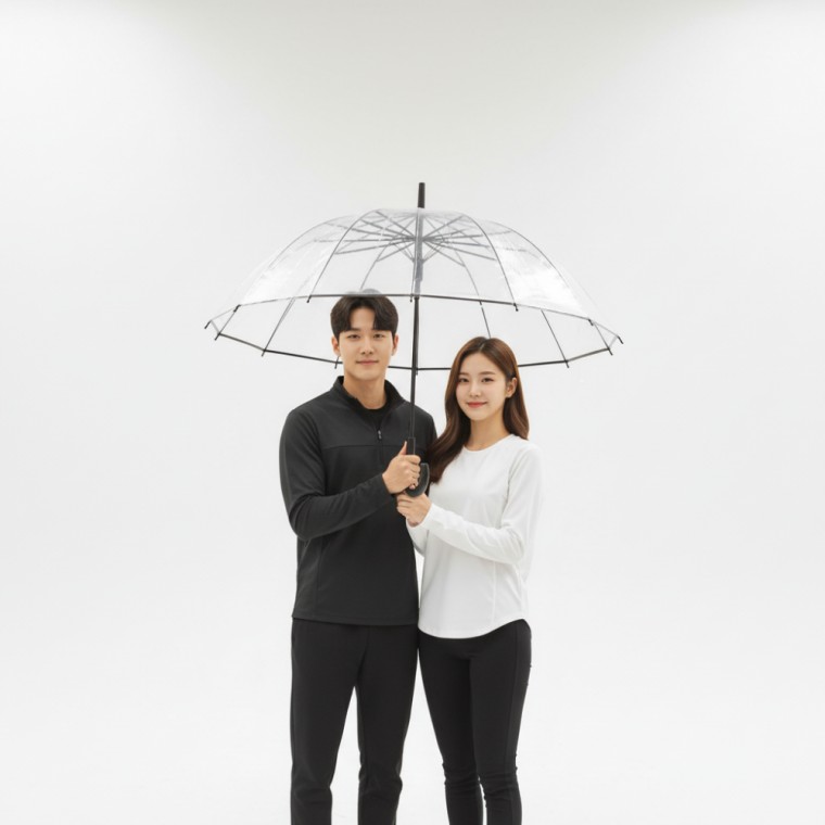 튼튼한 16살대 투명 장우산 대형 원터치 자동