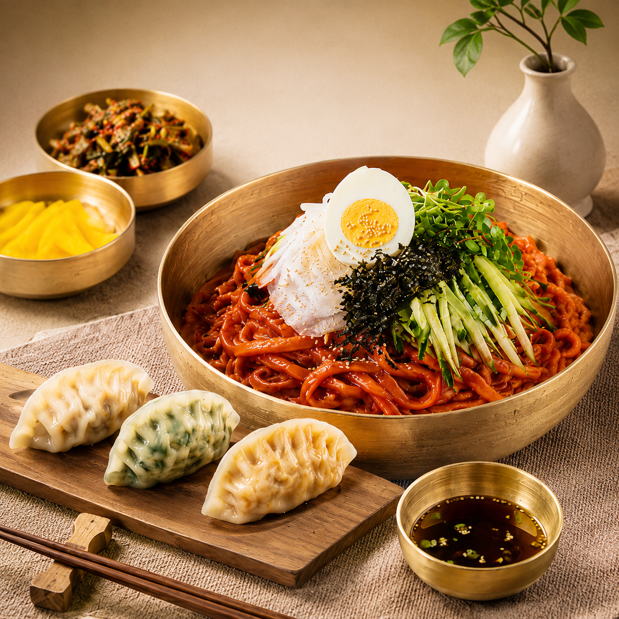 참도깨비 서문시장 비빔칼국수 3인분세트 개별포장면230g 3팩 비빔부스터 3봉 상품 이미지