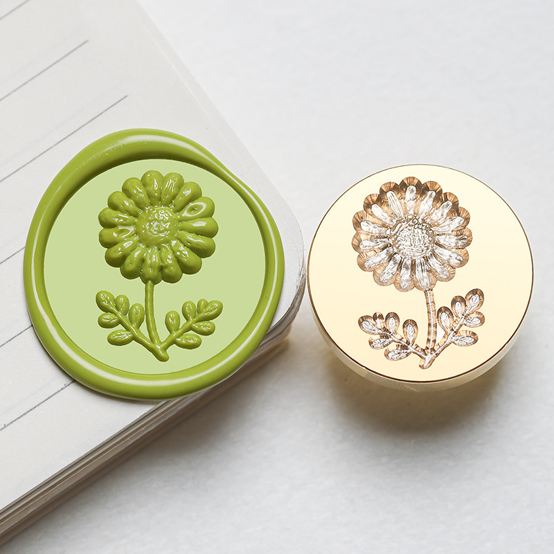실링왁스 인장 스탬프 자수 테마 스티치 데이지, (2.5cm) - 상품 이미지