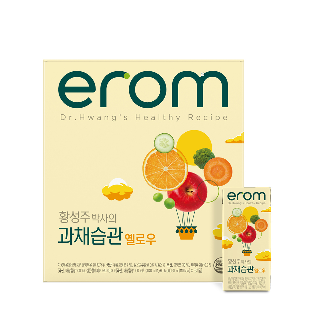이롬 황성주박사의 과채습관 옐로우, 190ml, 16개 - 상품 이미지