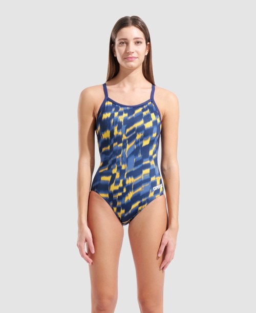 아레나 웨이브 라이트드롭백 원피스 NAVY-NAVY YELLOW, 28 - 상세 이미지 2