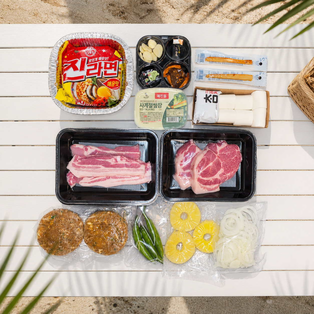 당일출고/한돈 캠핑고기 바베큐세트 삼겹살300g+목살300g 16종 풀패키지 - 상세 이미지 3