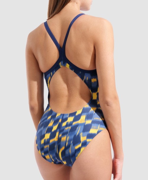 아레나 웨이브 라이트드롭백 원피스 NAVY-NAVY YELLOW, 28 - 상세 이미지 5