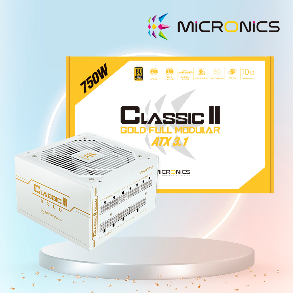 마이크로닉스 Classic ii 750W 80PLUS 골드 풀모듈러 ATX3.1 파워서플라이 화이트 - 상품 이미지