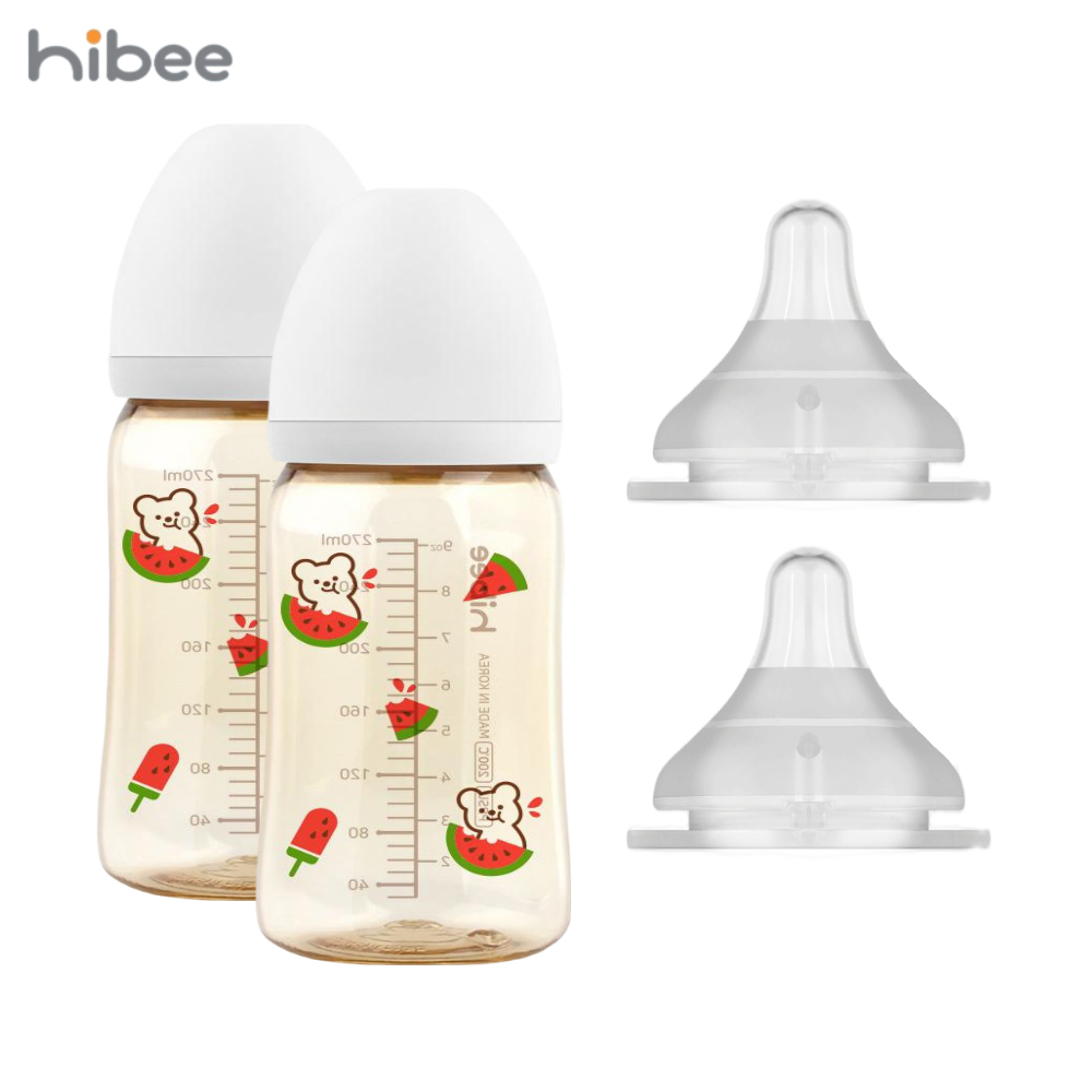 하이비 PPSU 에잇벤트 배앓이방지 젖병 170ml 트윈팩 봄에디션 볼빵곰 - 상품 이미지