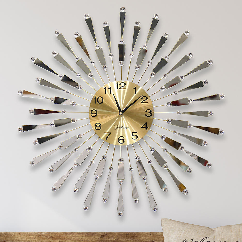 대형 벽시계 무소음 미러 큐빅 벽걸이 시계 거실 인테리어 카페 개업 - 상품 이미지