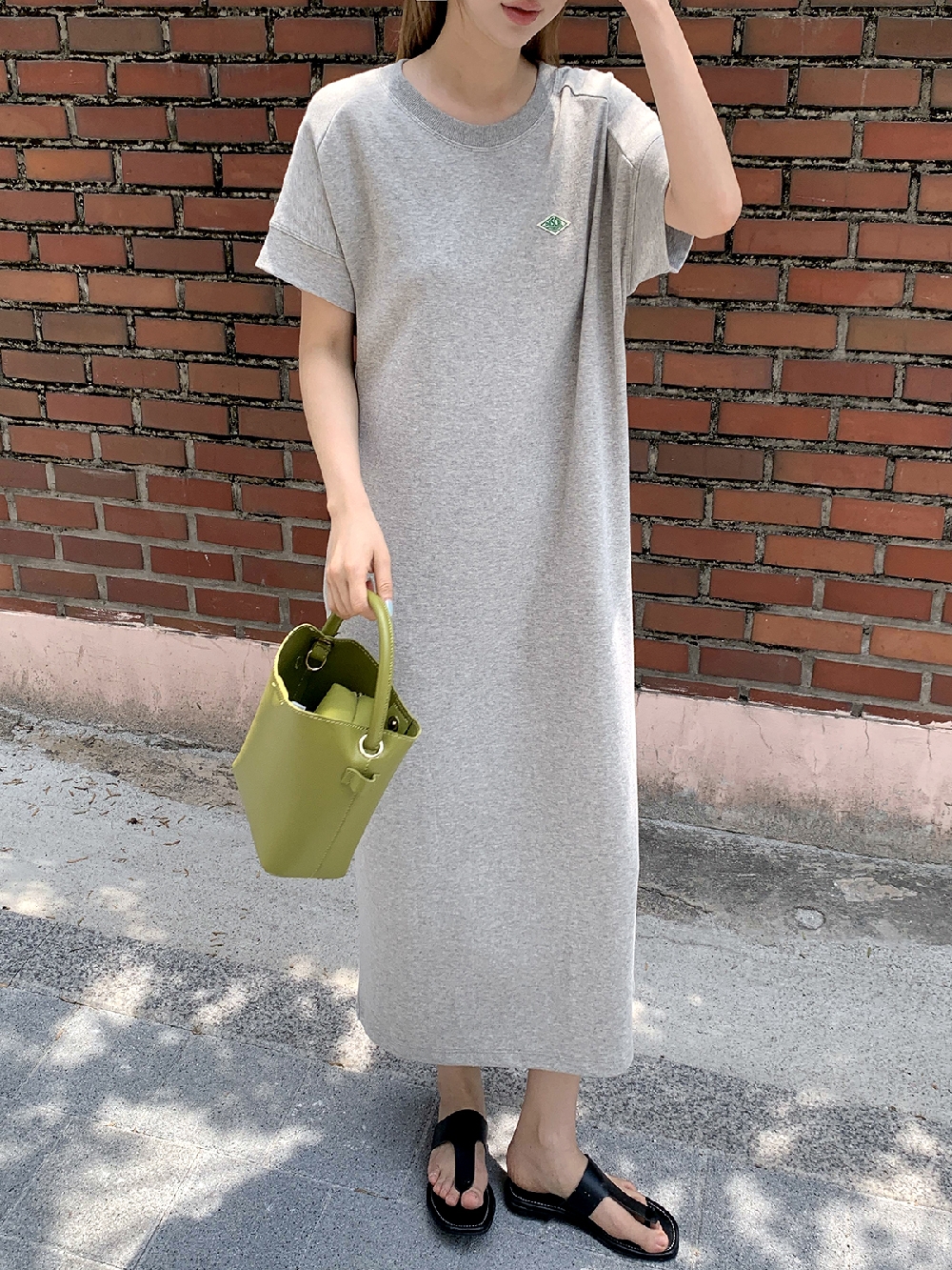 여름원피스 데일리룩 휴양지 휴가 나그랑 반팔 롱원피스 - 상세 이미지 3
