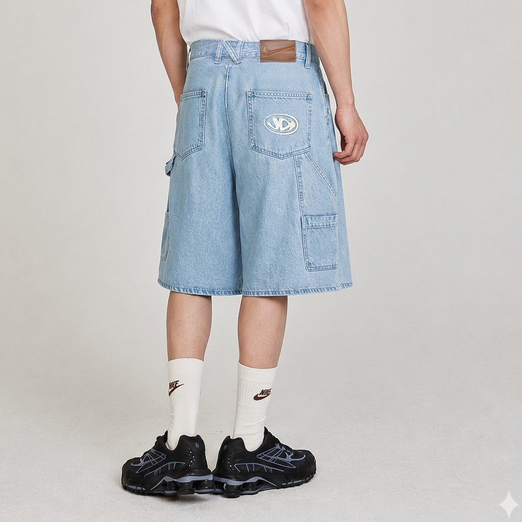 나이키 남자 데님 쇼츠 와이드 반바지 여름 청바지 버뮤다 팬츠 IO7868연청, 2XL 이미지 6