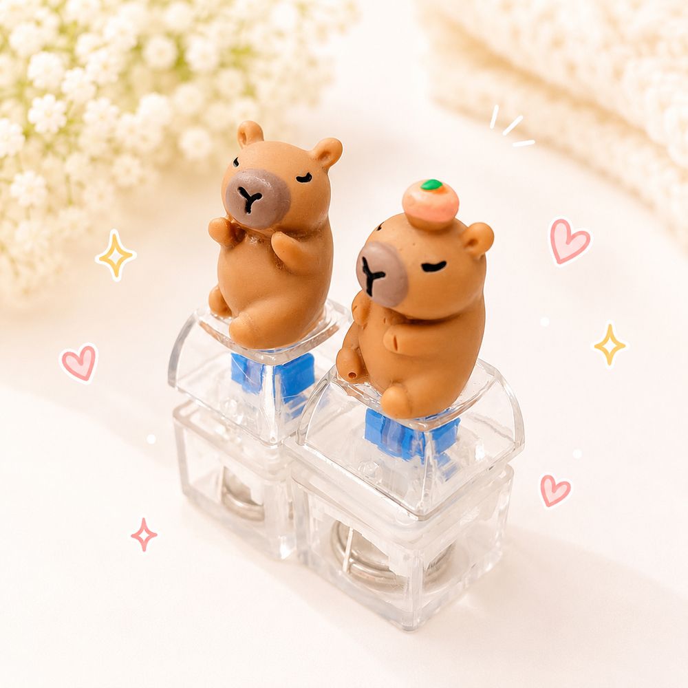 카피바라 LED 키캡 키링 랜덤 딸깍이 클리커 딸각이 킵캡 클릭커 또각이 - 상세 이미지 2