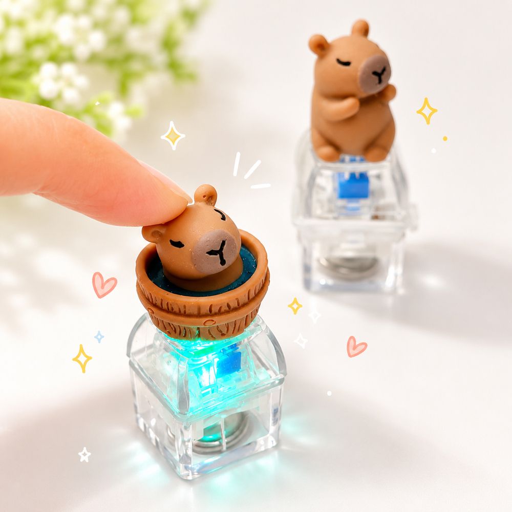 카피바라 LED 키캡 키링 랜덤 딸깍이 클리커 딸각이 킵캡 클릭커 또각이 - 상세 이미지 4