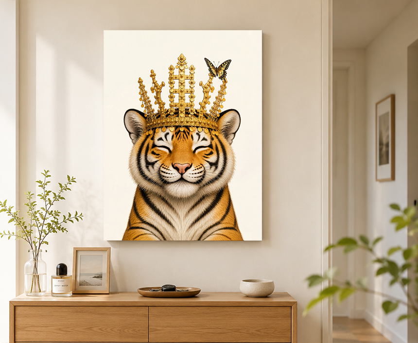 신라금관 호랑이 그림 돈들어오는 거실 인테리어 액자 개업선물 중형 - 상세 이미지 5
