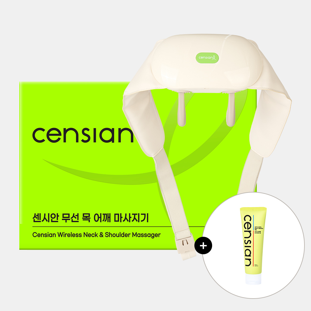 동국제약 센시안 무선 목 어깨 마사지기 (DKP-C001) + 센시안 핫앤쿨 바디테라피겔 100ml / 승모근 거북목 일자목 온열 안마기 부모님 효도선물 - 상품 이미지