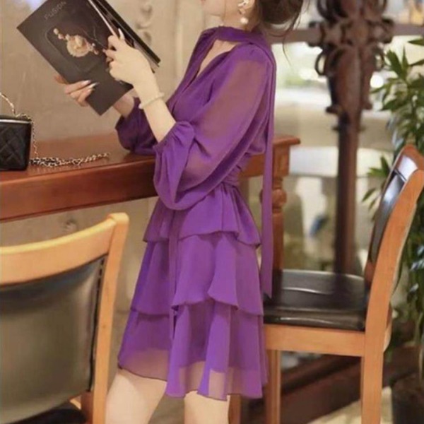 퍼플쉬폰프릴원피스 보라색봄원피스 - 상세 이미지 2