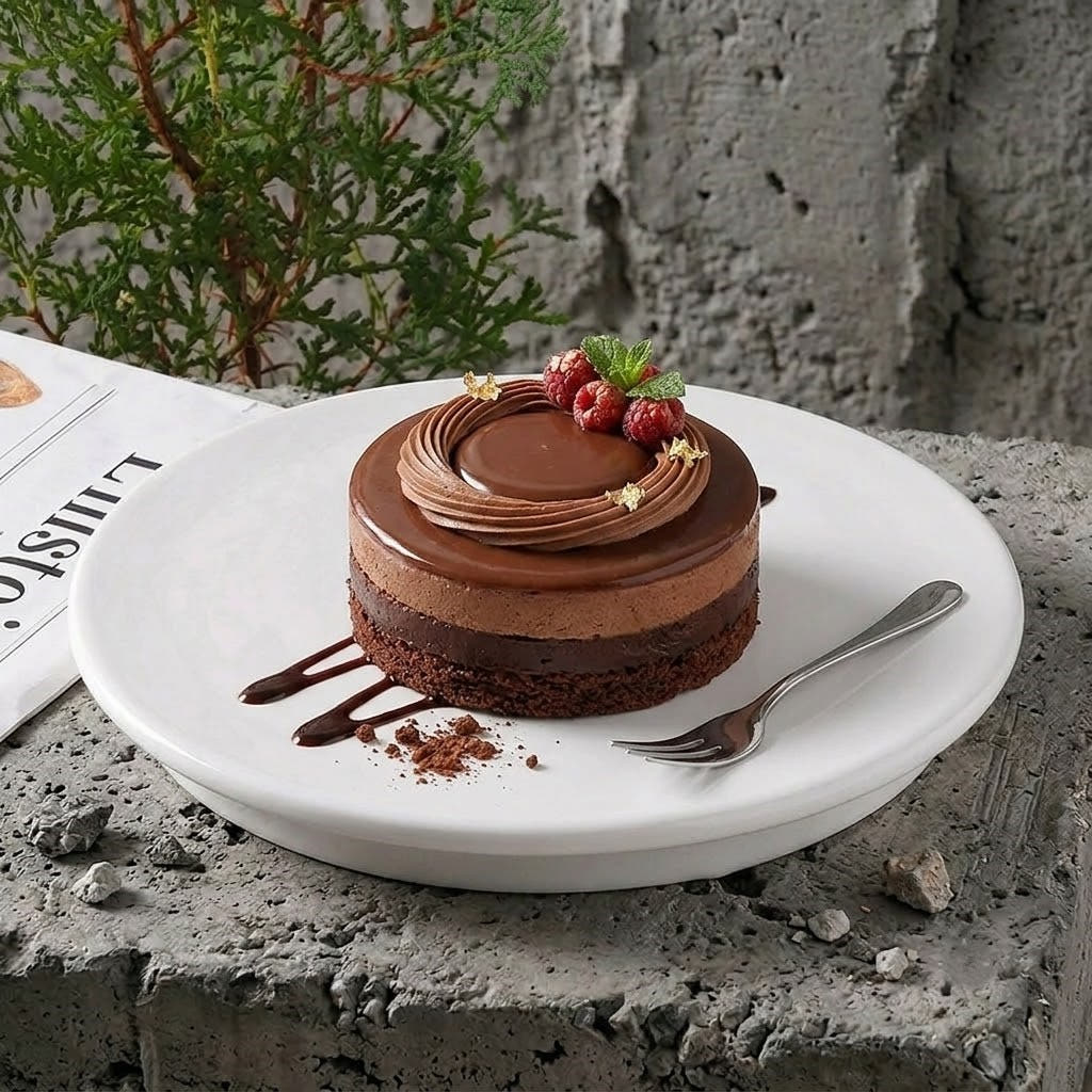 유니카페 플레이팅접시 디저트 케이크 트레이 플레이트 굽 접시 17.2cm, 화이트 - 상세 이미지 2