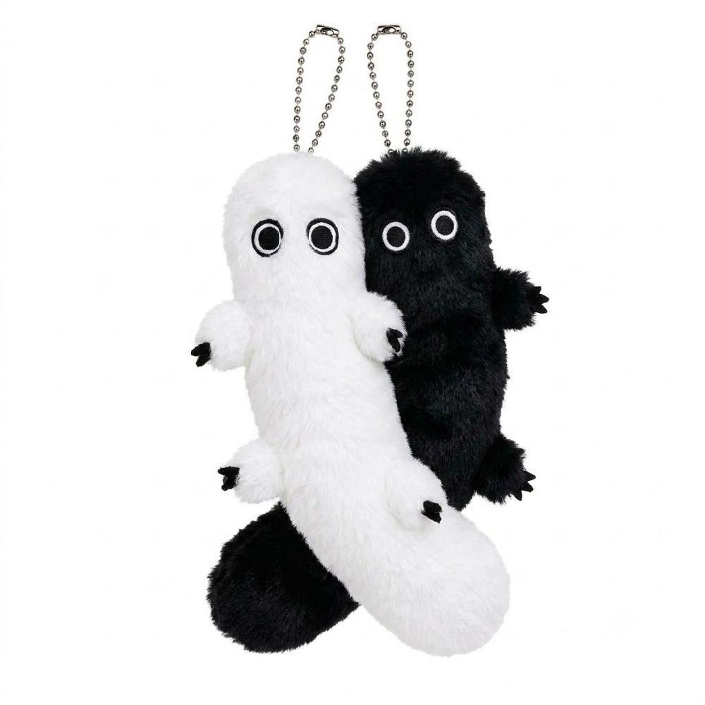 고깔모자 아틀리에 붓벌레 인형 키링 화이트 블랙 18cm - 상세 이미지 2