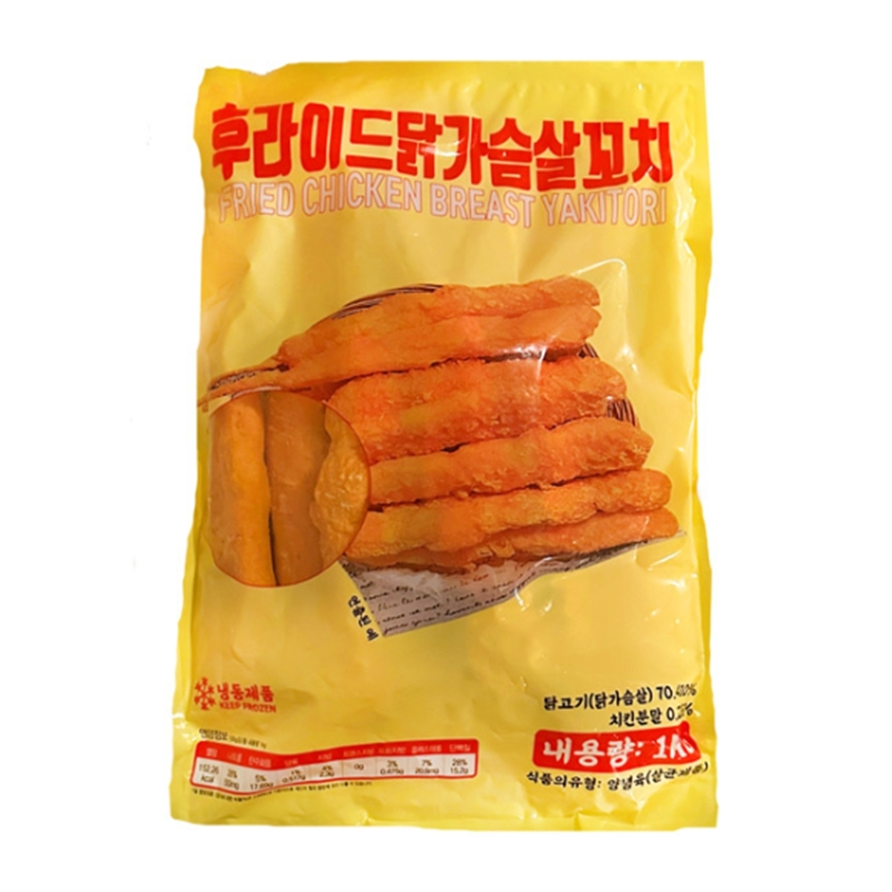 닭가슴살 후라이드닭꼬지 100gX10개 맛있는 아이간식 후라이드냉동치킨 국산 - 상품 이미지