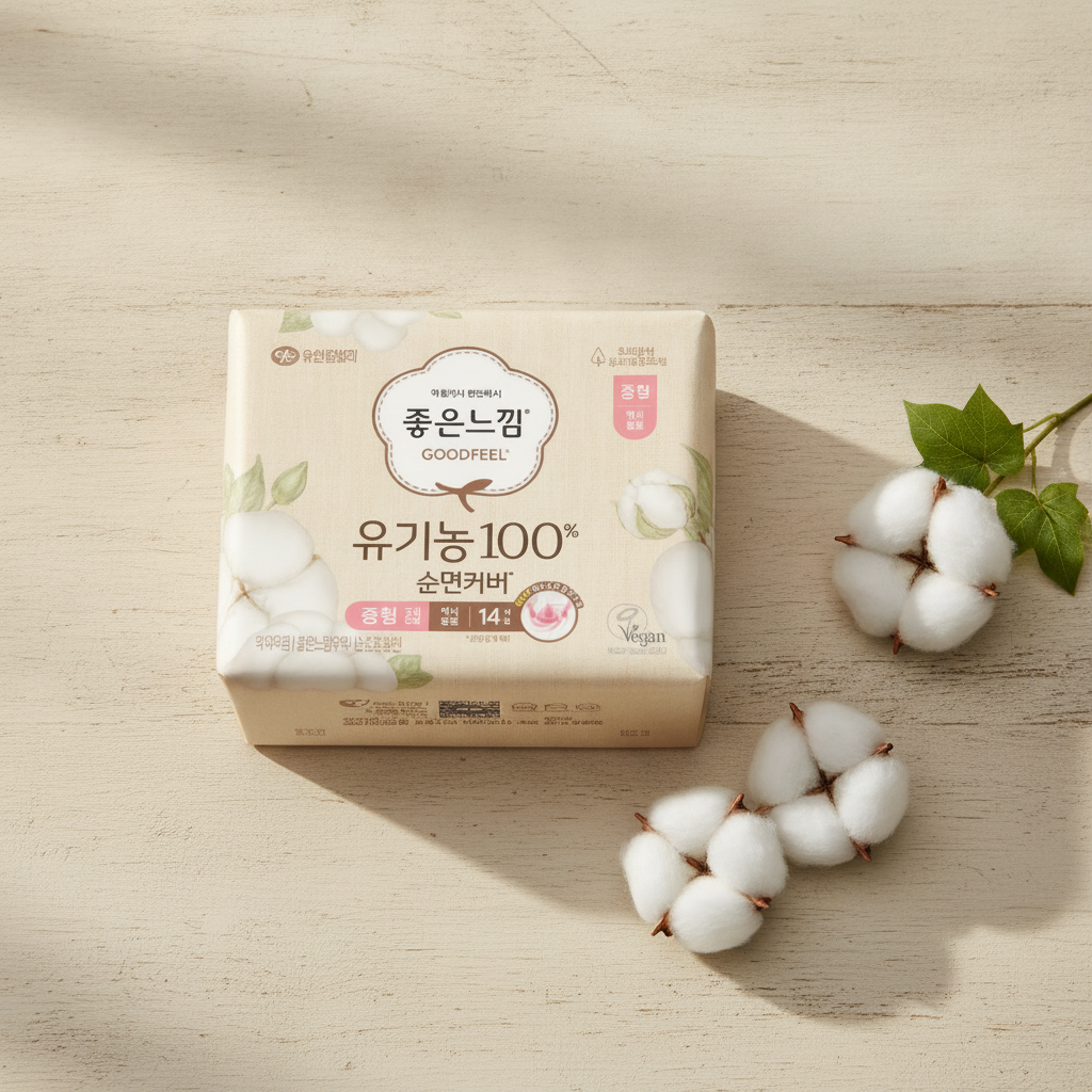 좋은느낌 유기농100%순면 맥시슬림 생리대 수퍼롱 8P+8P - 상품 이미지