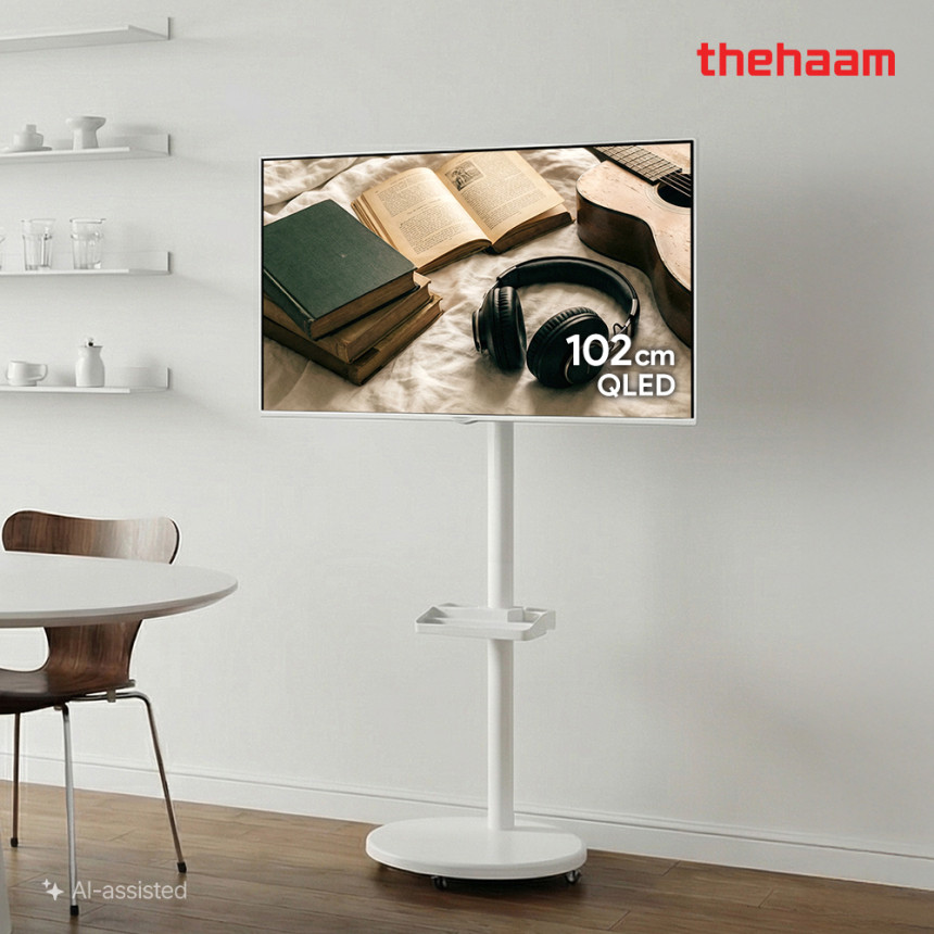 더함 이동식 이동형 삼탠바이미 스마트 구글 5.0 QLED 화이트 티비 102cm(40인치), 라이트, 직접설치