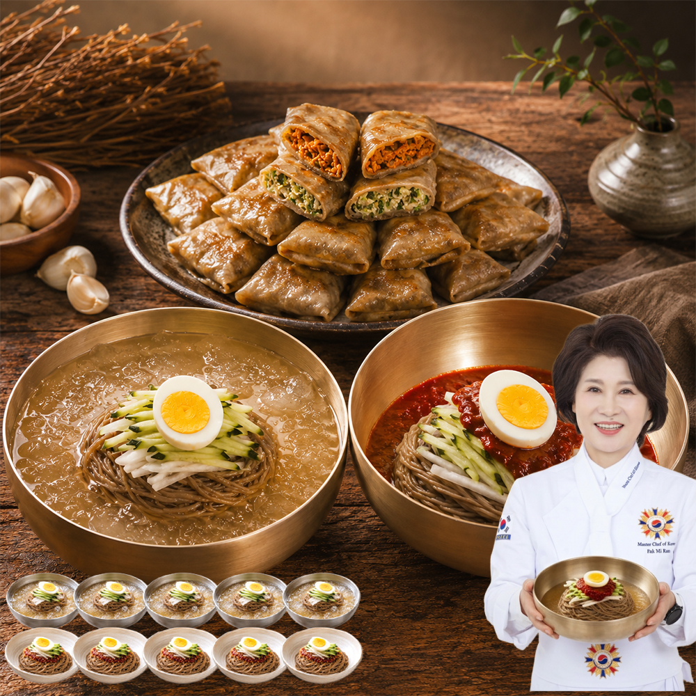 한식대가 명인 박미란의 진미 명인 메밀 막국수 메밀면 10인분 국수면 메밀전병 고기김치전병 - 상품 이미지