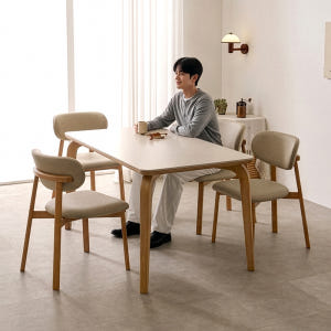 베스퍼 원목 테이블 포세린 세라믹 식탁세트 식탁+의자4, 1400mm, ... 솔직 후기 | 실제 배치 사진 포함 - 상품 이미지 3