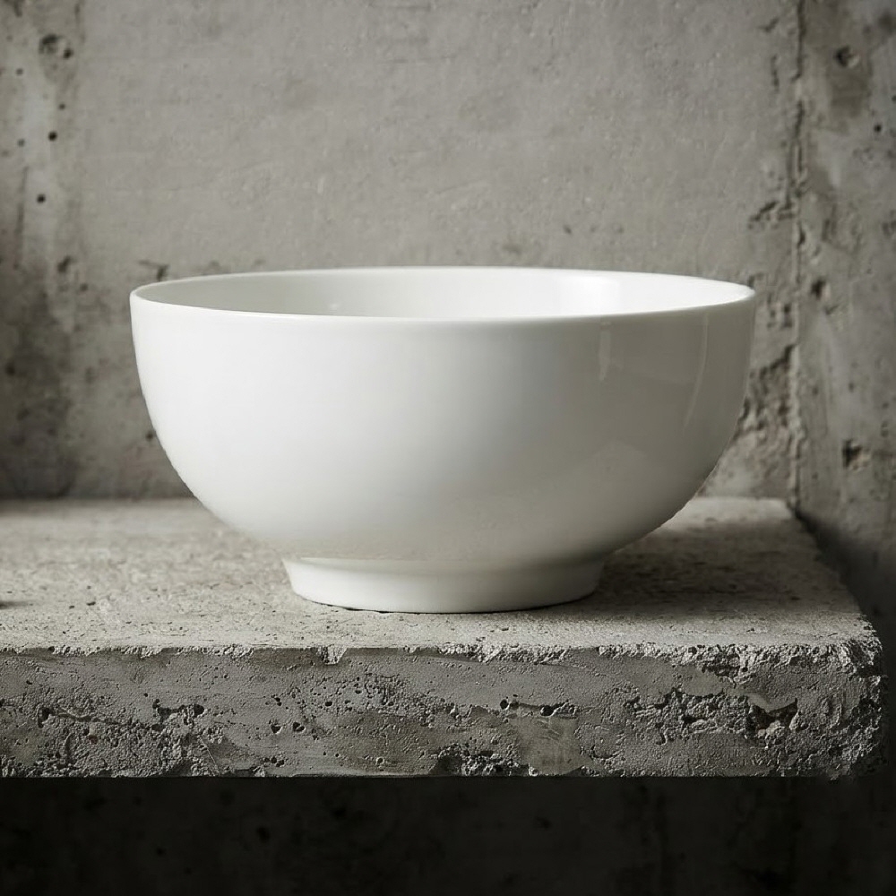 모던 화이트 도자기 면기 짜장면 짬뽕 냉면 비빔밥 라면 그릇 17cm, 중식 중 - 상세 이미지 4