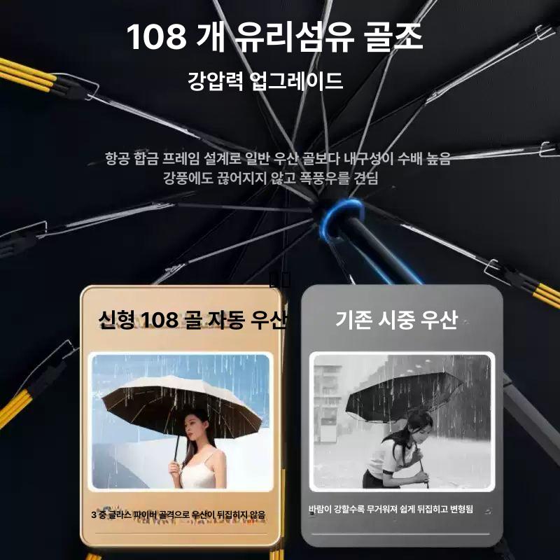대형 자동 접이식 휴대용 블랙 자외선차단 양우산 24골 프리미엄 단일 휴대용 옵시디언블랙 110cm - 상세 이미지 4