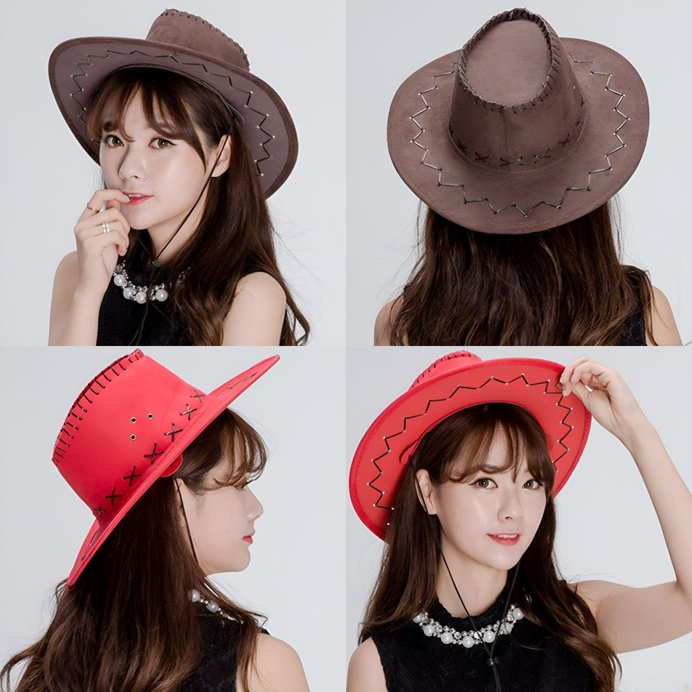 여자카우보이모자 카우보이햇 페도라 공연 남자 - 상품 이미지