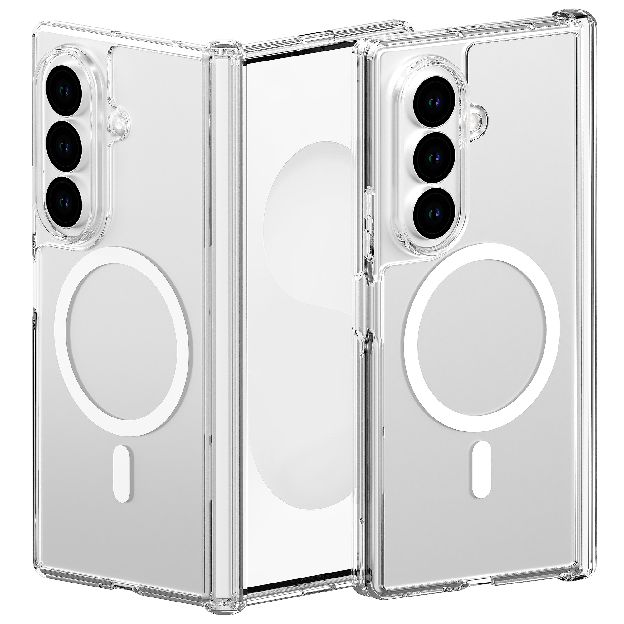 퓨어쉴드 2배자력 맥세이프 마그넷 방탄 범퍼 케이스 투명, 갤럭시 Z폴드8 울트라 - 상품 이미지