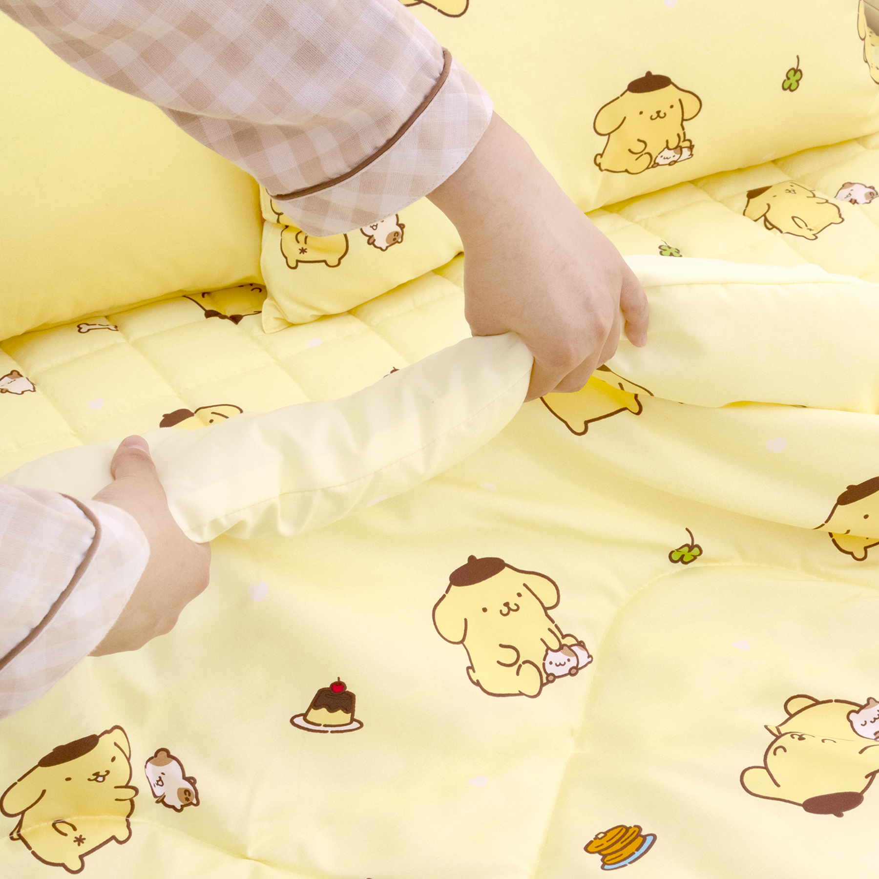 폼폼푸린 침구세트 클로버 (베개커버+차렵이불) 이미지 4