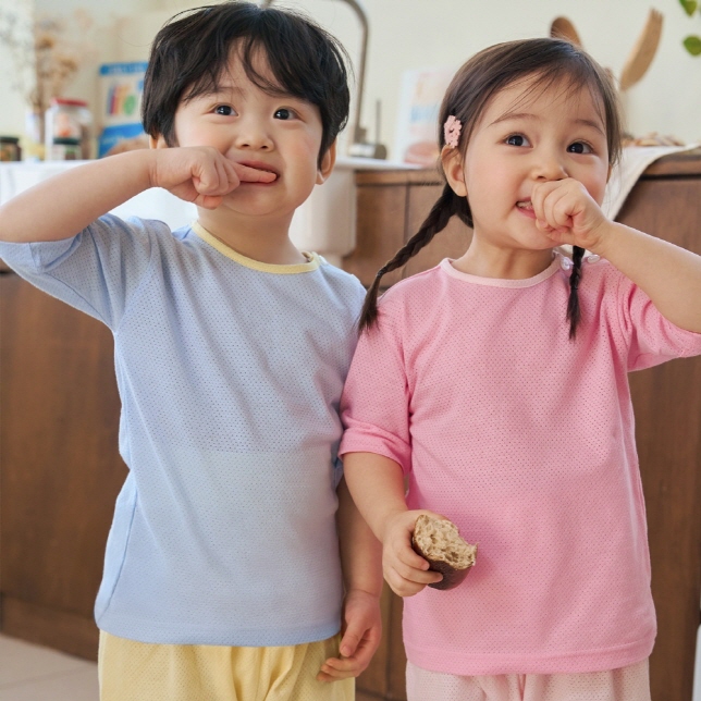 7부 칠부 메쉬 배앓이방지 아기 유아 아동 매쉬 봄 여름 가을 실내복 - 상세 이미지 3