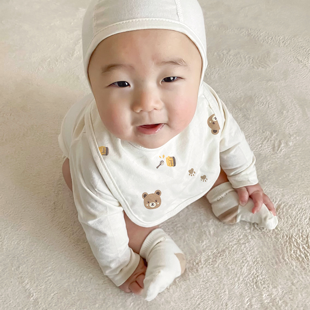이키 오가닉 신생아 아기 턱받이 침받이 돼지 이미지 6