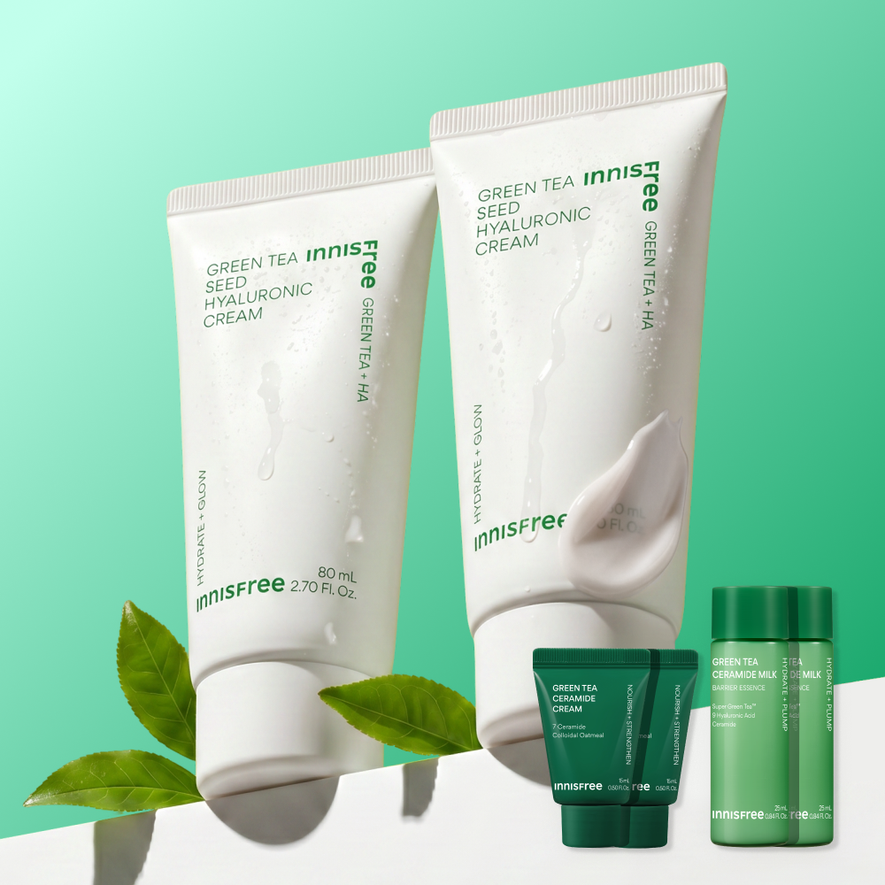 네이버 이니스프리 이니스프리 그린티 씨드 히알루론산 진정 보습 수분크림 80ml, 2개
