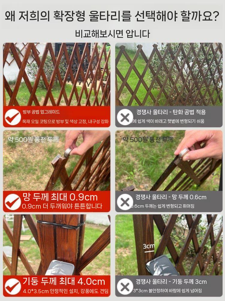 테라스 가림막 울타리 담장 가리개 난간 펜스 파티션 0.5x1.6m - 상세 이미지 4