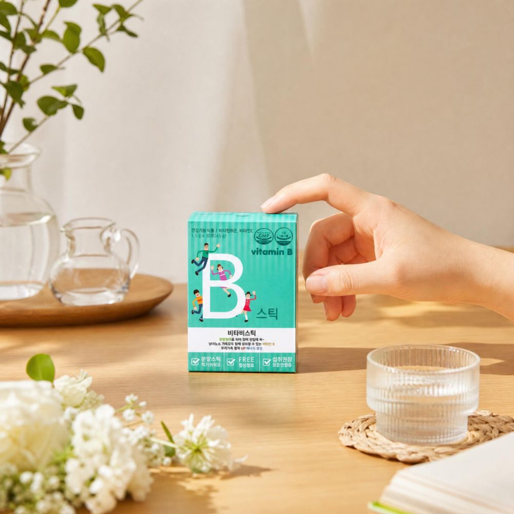 비타민BC 비타민 B1 B2 B6 B12 판토텐산 수용성 비타민비군 컴플렉스 스틱 - 상품 이미지