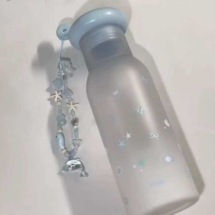 트라이탄 텀블러 Sea Breeze 대용량 반투명 그라데이션 매트 키링 참 580ml 이미지 6