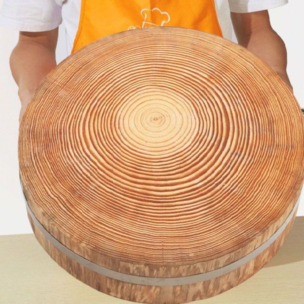 원형 나무도마 중식 정육점 주방 식당 손질용 둥근 횟집 36x7cm - 상품 이미지