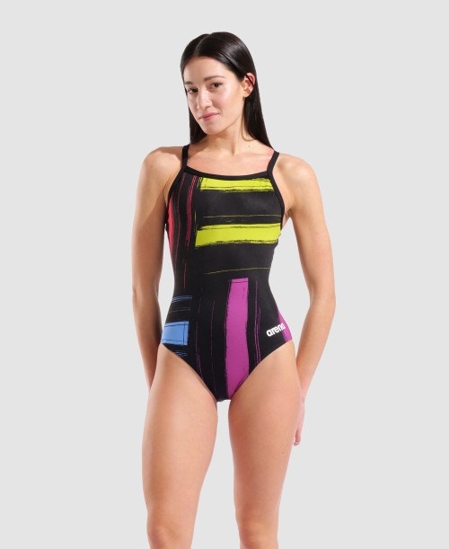 아레나 그리드 라이트드롭백 원피스 BLACK-MULTI, 32 - 상세 이미지 2