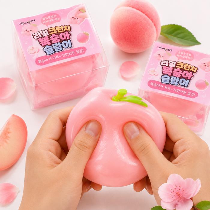 티키탭 복숭아 크런치 슬랑이 말랑이 모찌 스퀴시, 단품 - 상세 이미지 2