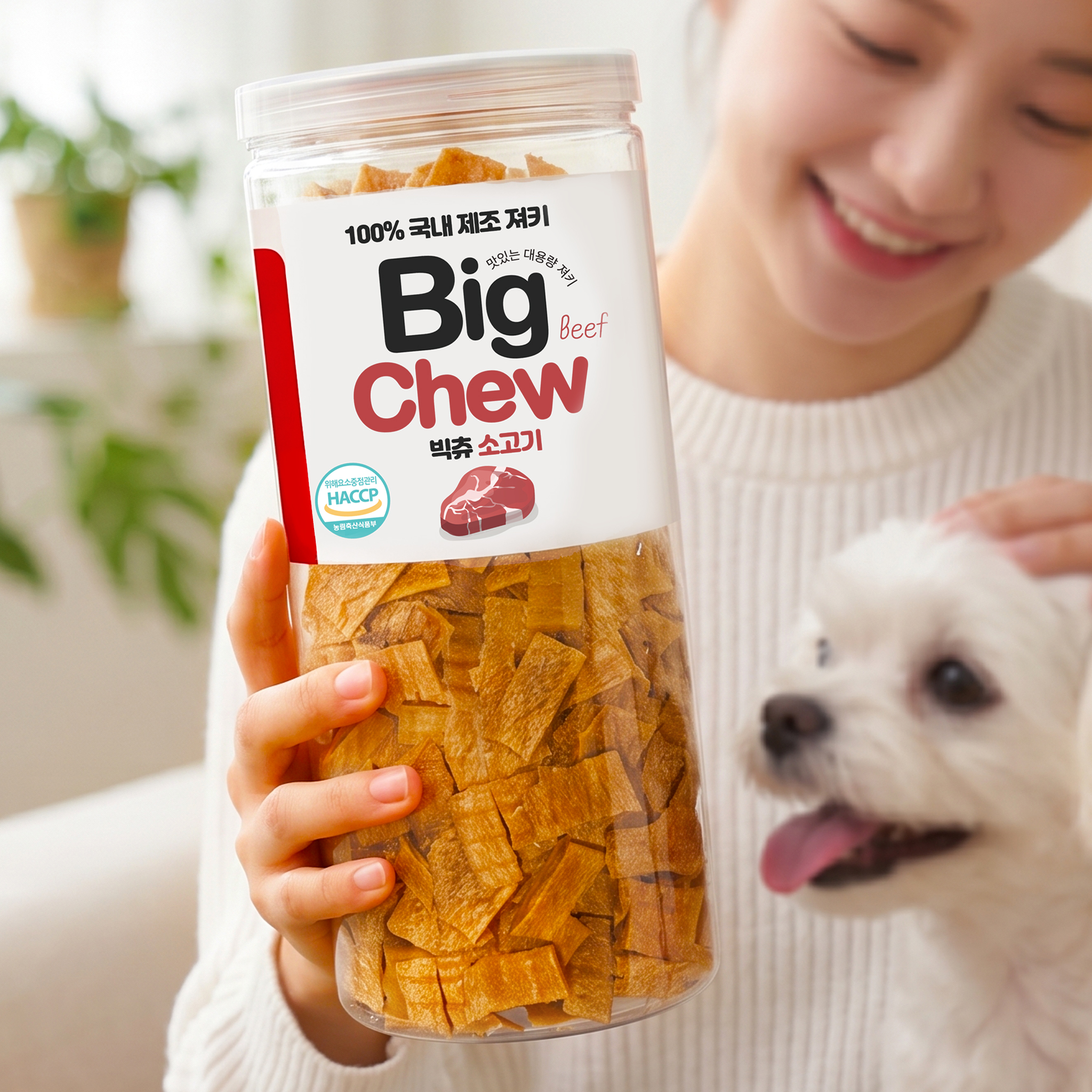 국산 강아지 간식 대용량 반려견 노즈워크 훈련용 빅츄 애견간식 소고기, 1kg, 1개 - 상품 이미지