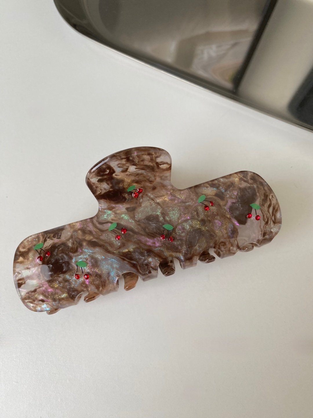 큐빅 체리 총총 롱 사각 오로라 올림머리집게핀 반묶음 바렛 포인트헤어 긴머리 - 상세 이미지 5