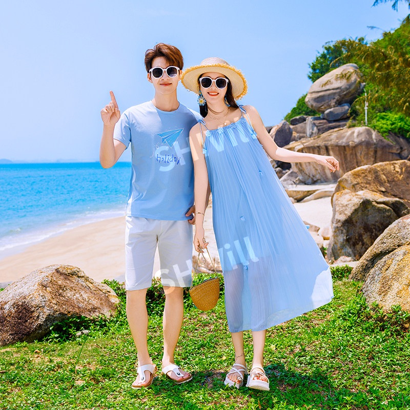 패밀리룩 시밀러룩 모녀 커플 선드레스 비치웨어 여름 휴가룩 비치웨어 바캉스룩 - 상세 이미지 3