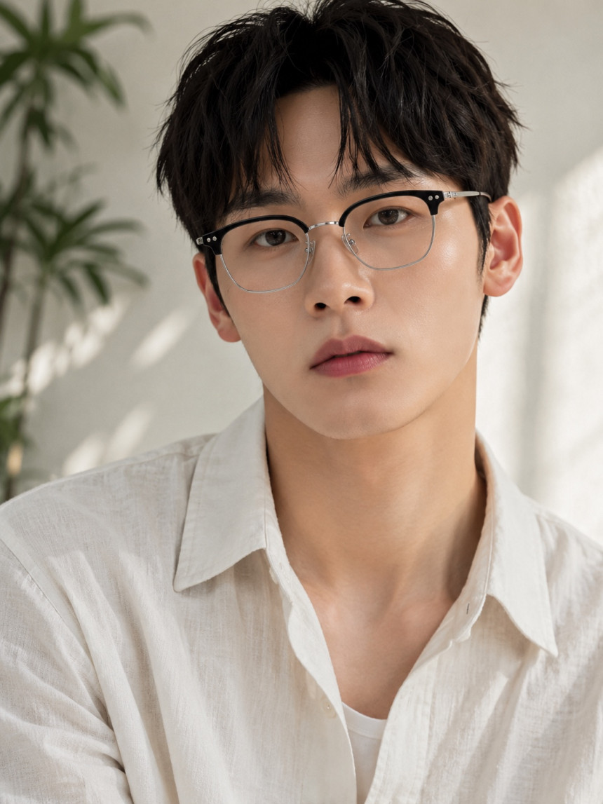 [하금안경] 가벼운 티탄 티타늄 사각 블랙 51 사이즈 남자 여자 공용 최대훈 김부장 안경
