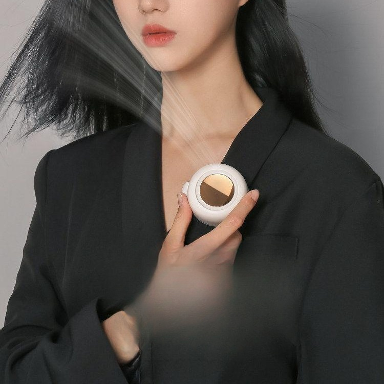 초소형 미니 휴대용 옷고정 클립식 넥 허리선풍기 고급 ABS 소재 강력 바람 저소음 아이보리 900mAh - 상세 이미지 2
