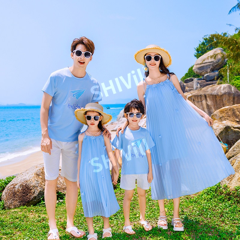 패밀리룩 시밀러룩 모녀 커플 선드레스 비치웨어 여름 휴가룩 비치웨어 바캉스룩 - 상세 이미지 5