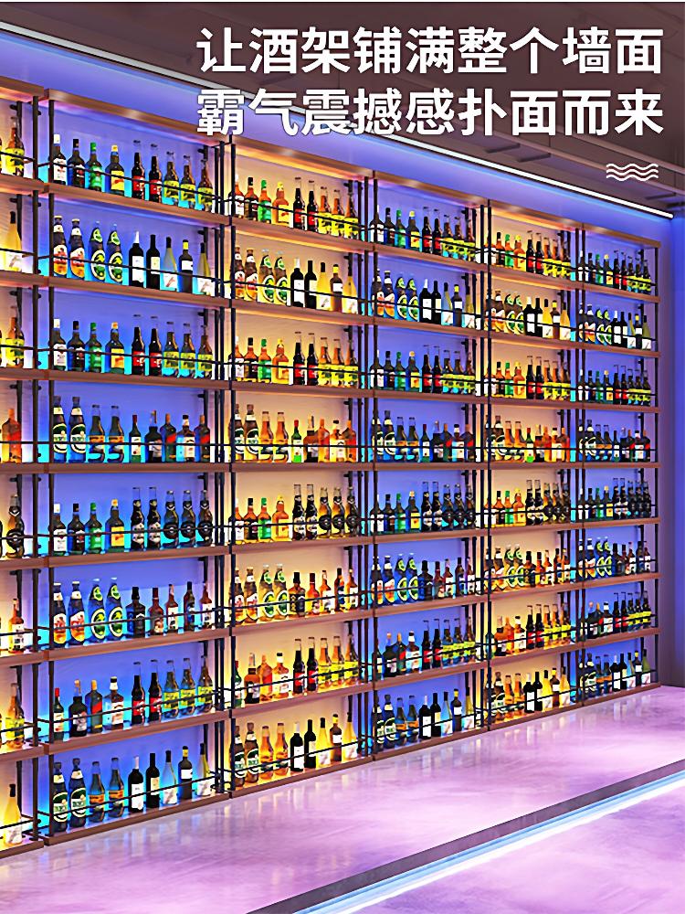 와인 진열장 거치대 진열대 보관함 위스키 선반 양주 200x15x245cm (조명 포함 6층) - 상세 이미지 4
