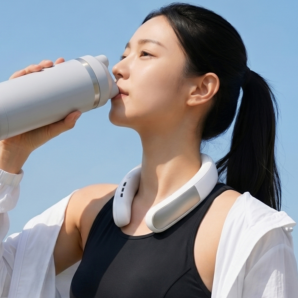 디센느 급속 냉각 넥밴드 선풍기 와이드 쿨 휴대용 목풍기 넥선풍기 넥풍기 2026년형 상품 이미지