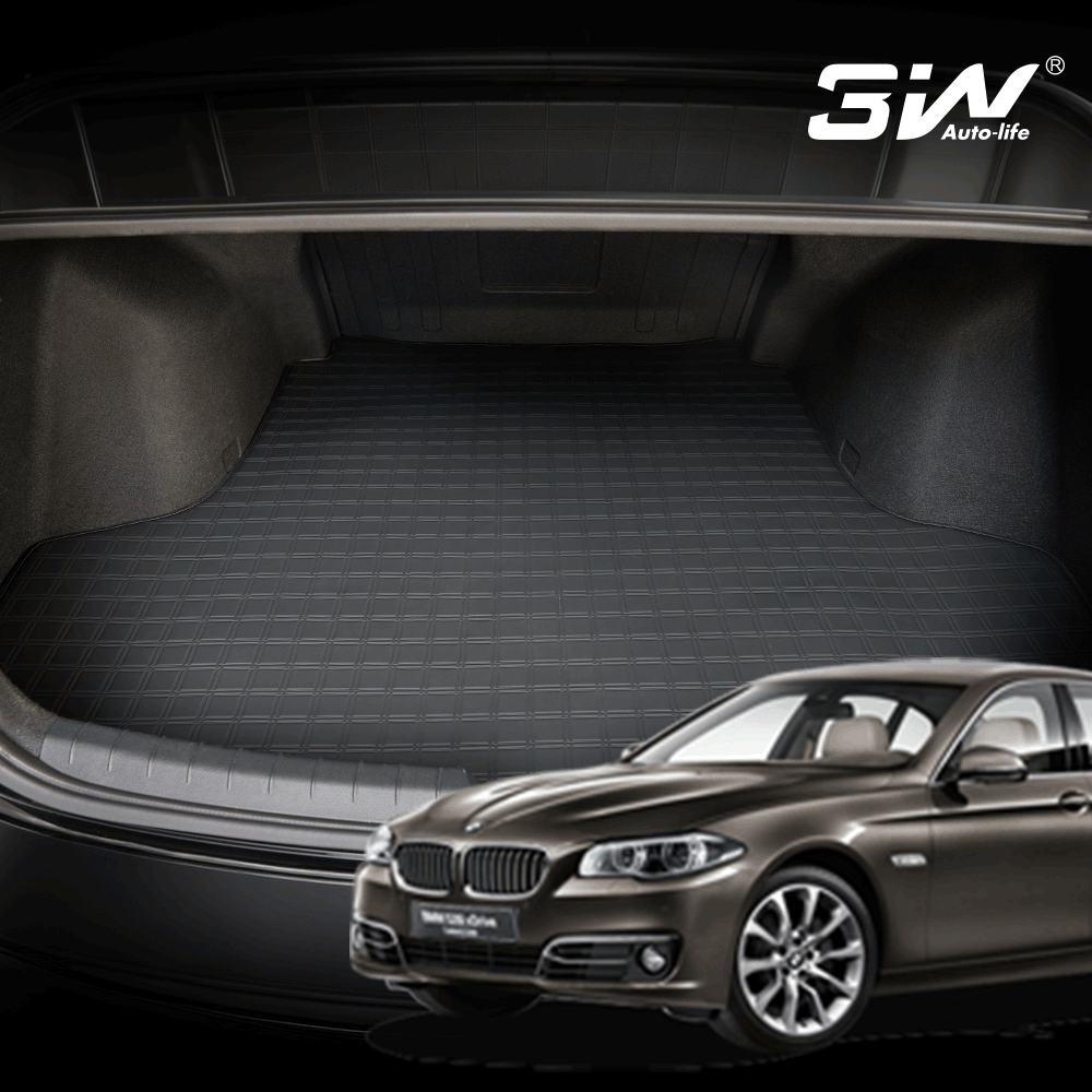 3W 에코라이너 BMW 5시리즈 F10 레더 가죽 트렁크매트 11mm 쿠션 - 상품 이미지